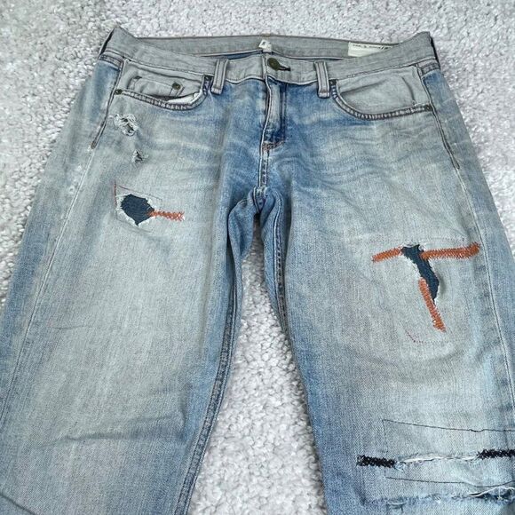 Rag & Bone Dre Boyfriend Distress Patch Reverse Armitage Jean - Picture 8 of 11